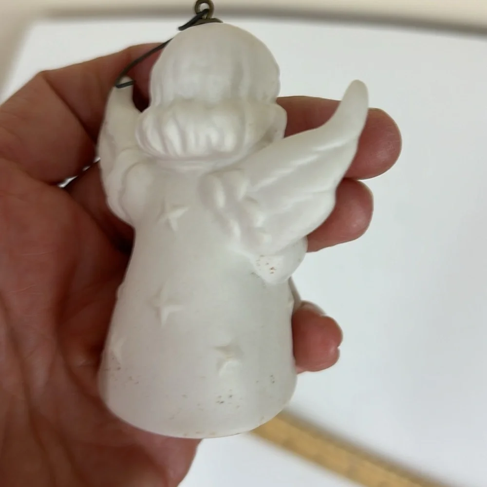 Vintage Goebel White Annual Angel Christmas Bell Ornament 1976 TMK-5